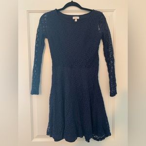Charming Charlie Navy Blue Lace Dress